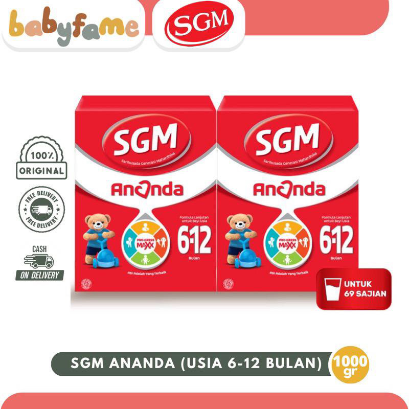 

SGM ANANDA | 6-12 BULAN | 1000gr | SUSU FORMULA