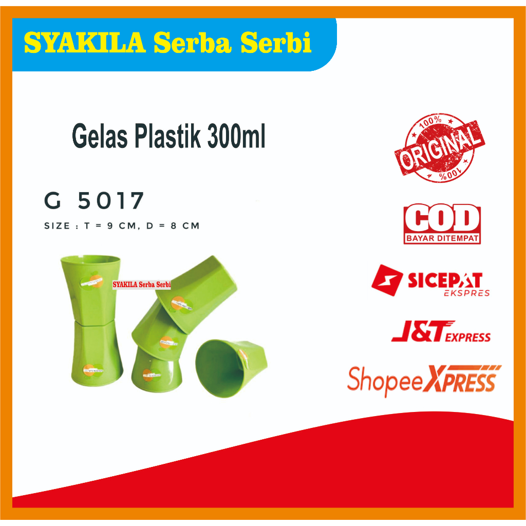 Gelas Plastik 300ml, Gelas Golden Sunkist G5017