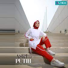 ALNITA ASRI 017 ONE SET BAJU OLAHRAGA PANJANG MUSLIMAH MERAH PUTIH