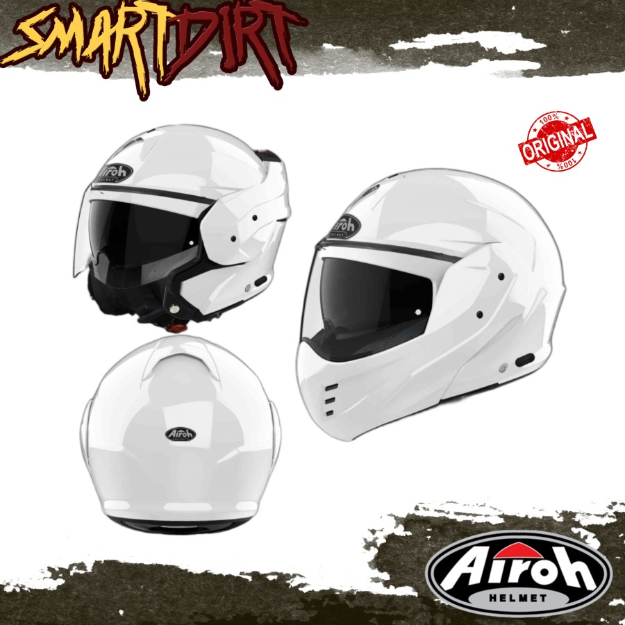 HELM MOTOR AIROH MATHISSE WHITE GLOSS MODULAR HELMET AIROH MATHISS ORI