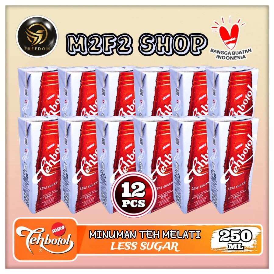 

Teh Botol Sosro Kotak Less Sugar - 250 ml (Kemasan 12 Pcs)