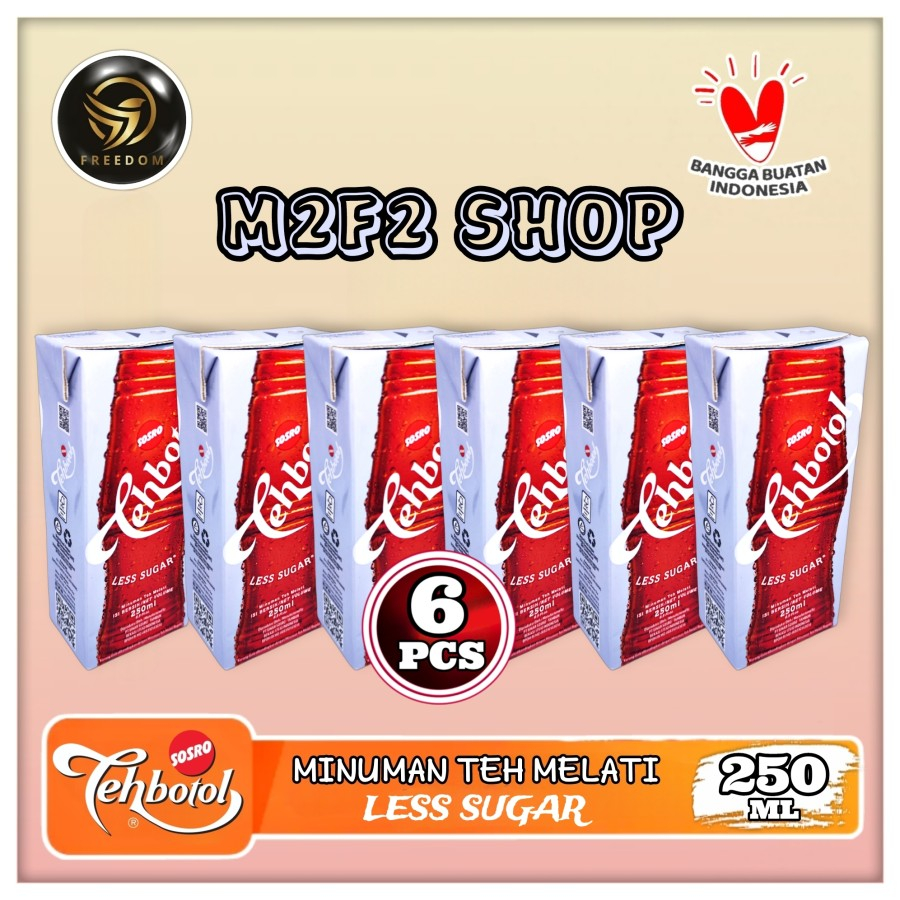 

Teh Botol Sosro Kotak Less Sugar - 250 ml (Kemasan 6 Pcs)