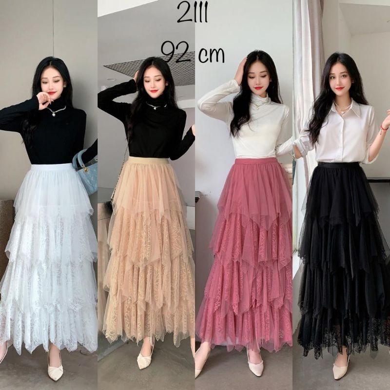 rok tutu tingkat susun 3 lapis import / rok tutu zigzag import / rok tutu 3 layer zigzag susun / rok