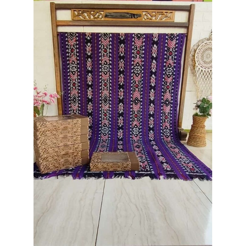 KAIN TENUN ETNIK NUSANTARA,KAIN TENUN BLANKET TRADISIONAL TROSO JEPARA PURPLE UNGU,KAIN TENUN PREMIU
