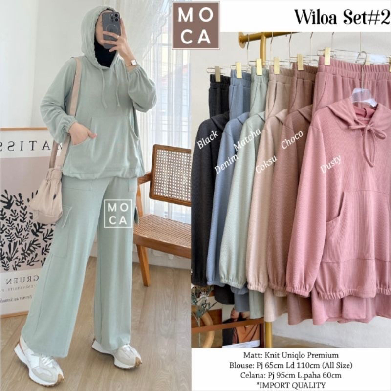 Wiloa Setelan Knit Kekinian Moca // MOCA Wiloa Set Setcel Oneset Moca MCA Meong Solo / Wiloa Set Set