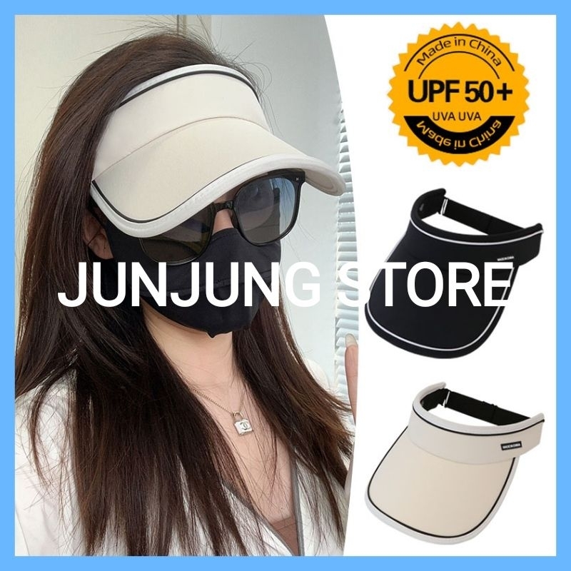TOPI VISOR LEBAR WIDE SUMMER FOLDING SUN CAP PONYTAIL FASHION SPORT SPORTY OLAHRAGA SENAM AEROBIK ZU