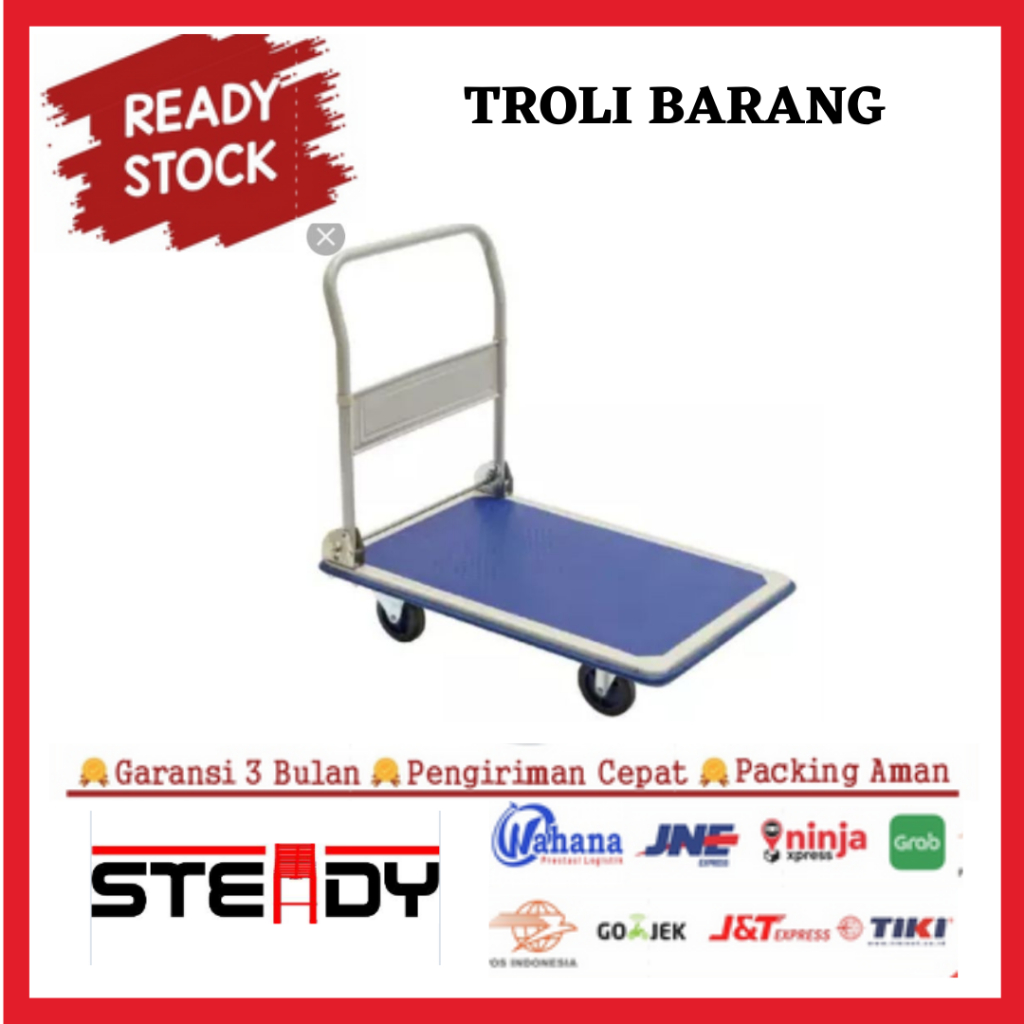 Troli Barang 150kg Trolley Fiber Hand Truck Dorong Angkut Troli Barang Lipat troli lipat portable