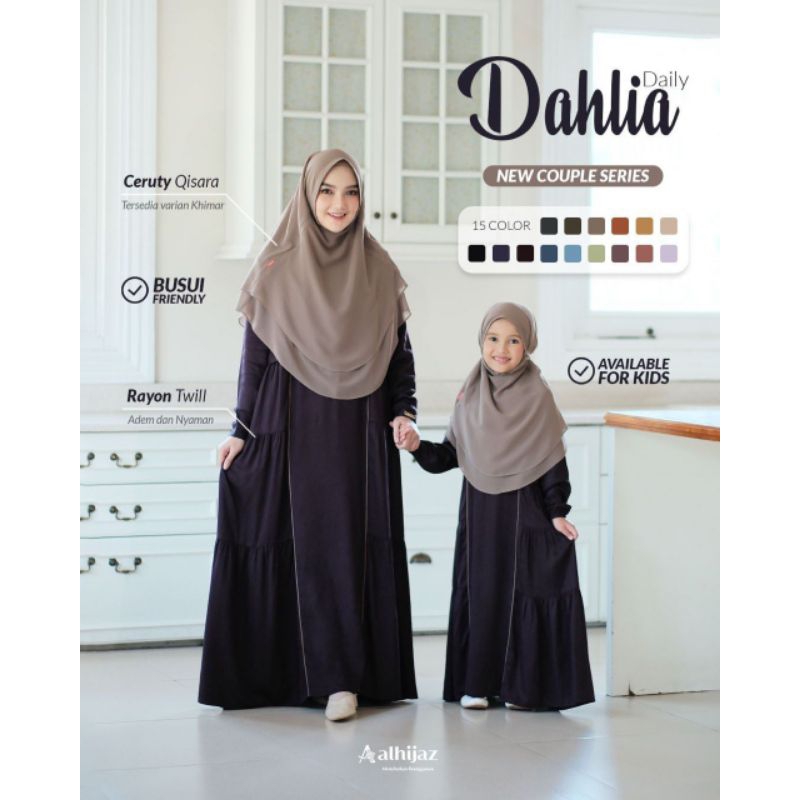 DAHLIA KIDS by ALHIJAZ#Gamis Kids PO 25 Agust#Ready 12 Oktober#Gamis Kids Set Khimar&DO