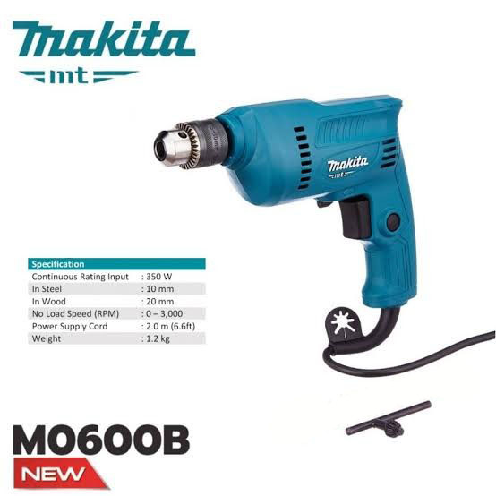 Mesin Bor Listrik Tangan 10mm MAKITA M0600B / Besi Kayu M 0600 B M 0600B