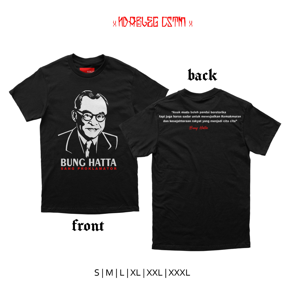 KAOS BUNG HATTA SANG PROKLAMATOR KAOS TOKOH INDONESIA