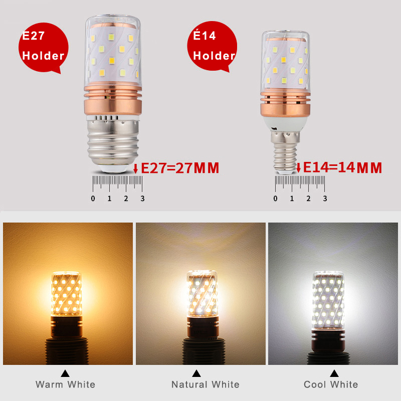 LAMPU BOLA LAMPU HIAS LED BULB PUTIH LAMPU JAGUNG 3 WARNA 12W 16w E27 E14