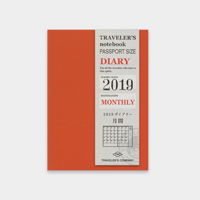 

TRAVELERS Notebook Passport Size Refill 2019 Monthly