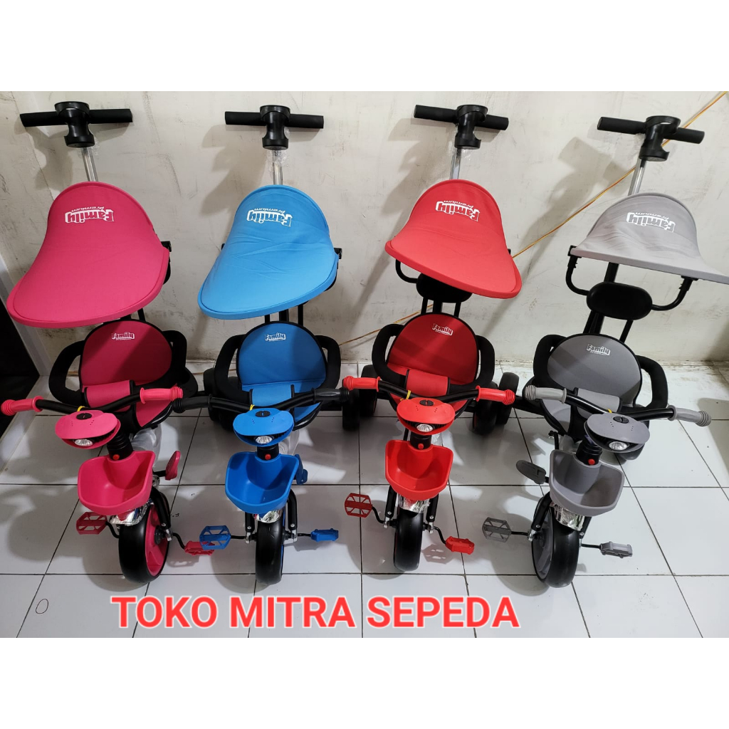 Sepeda Roda 3 Amigos Family Premium Kursi Putar Musik Lampu