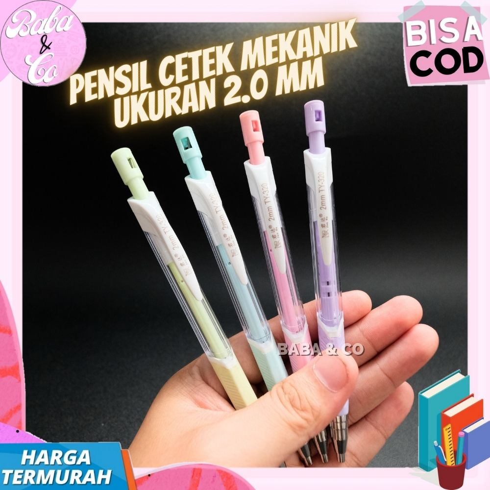 

PENSIL MEKANIK UKURAN 2mm PENSIL CETEK PASTEL LUCU UKURAN 2.0 TY-320 PENSIL MURAH PENSIL CETEK TEBAL 2mm