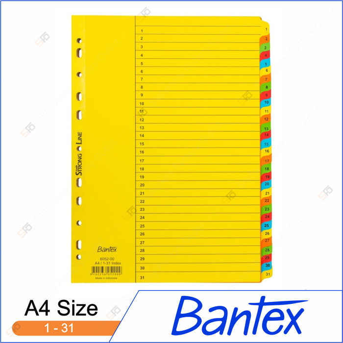 

Divider Index / Pembatas Kertas Buku 1-31 A4 Bantex 6052