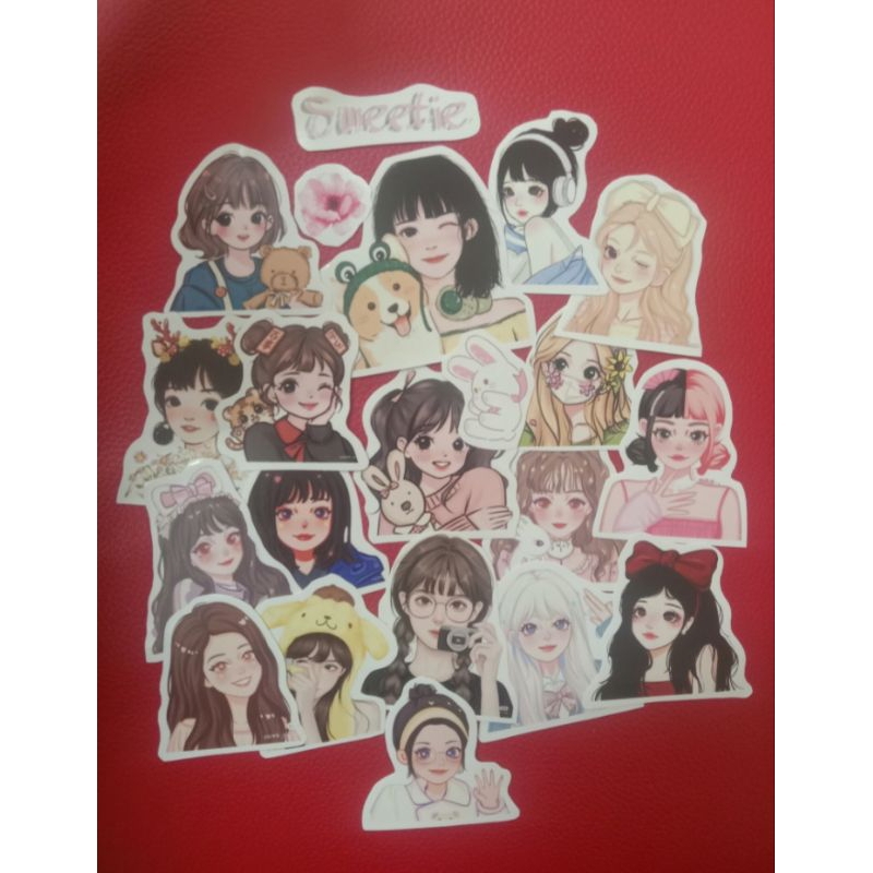 Stiker Anime Cute Girl