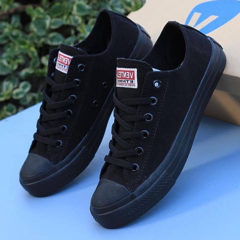 Ventela ethnic low black original official store terbaru sepatu pria wanita