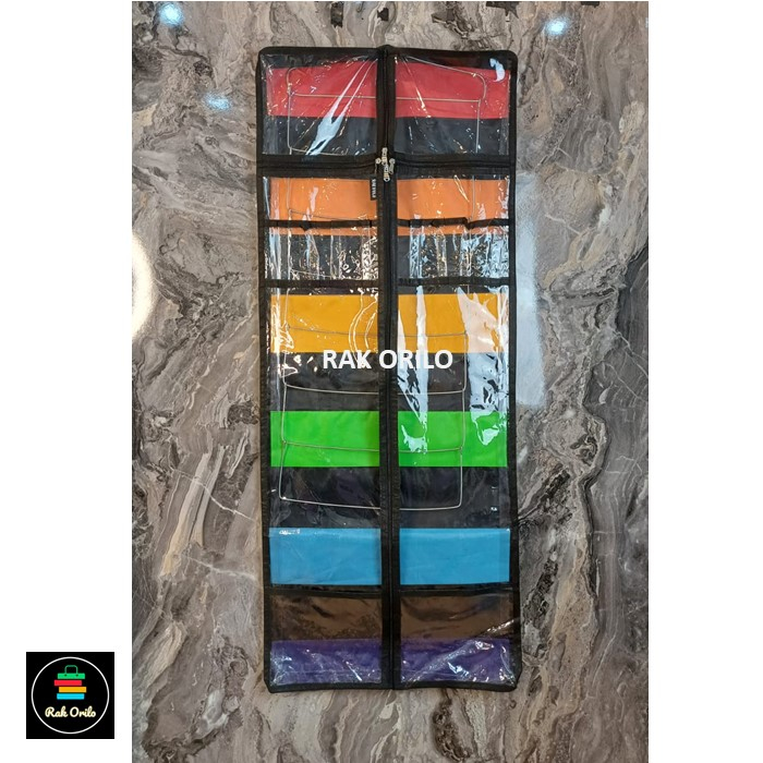 RAK ORILO | RAK JILBAB GANTUNG | RAK JILBAB GANTUNG MOTIF PELANGI | RAK KERUDUNG GANTUNG