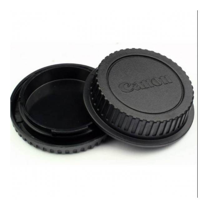 1 Set Body Cap & Lens Rear Cap Cocok Untuk Canon Dslr Eos Tutup Bodycap Kamera Paket 1100D 1200D 130