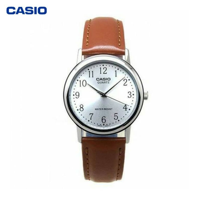 JAM TANGAN PRIA CASIO MTP-1095E-7B ORIGINAL - MTP1095E COKELAT SILVER CASIO ORIGINAL jam tangan pria