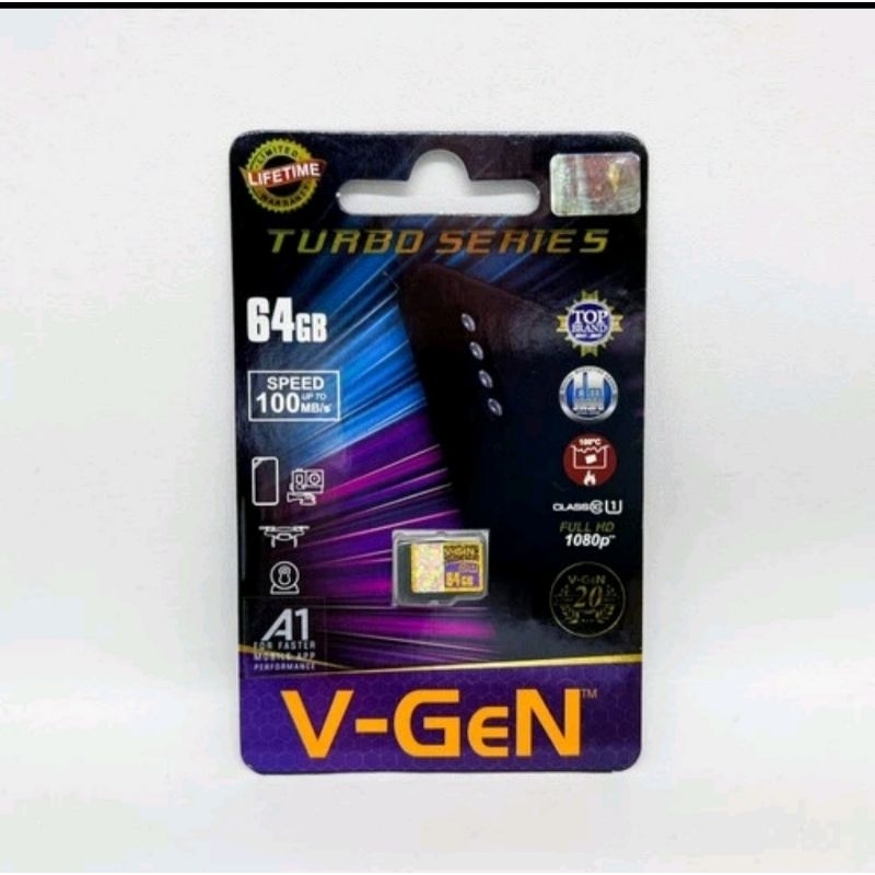 Micro SD V-Gen 64GB Turbo Series Micro SD V-gen 64GB Class 10