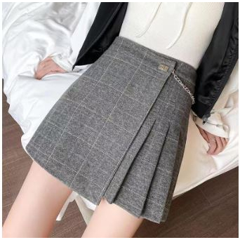 Newlan DQ012 Korean Tennis Skirt Rok Tenis Korea rok kotak-kotak Rose Skirt Korean Mini Skirt/Rok Pe
