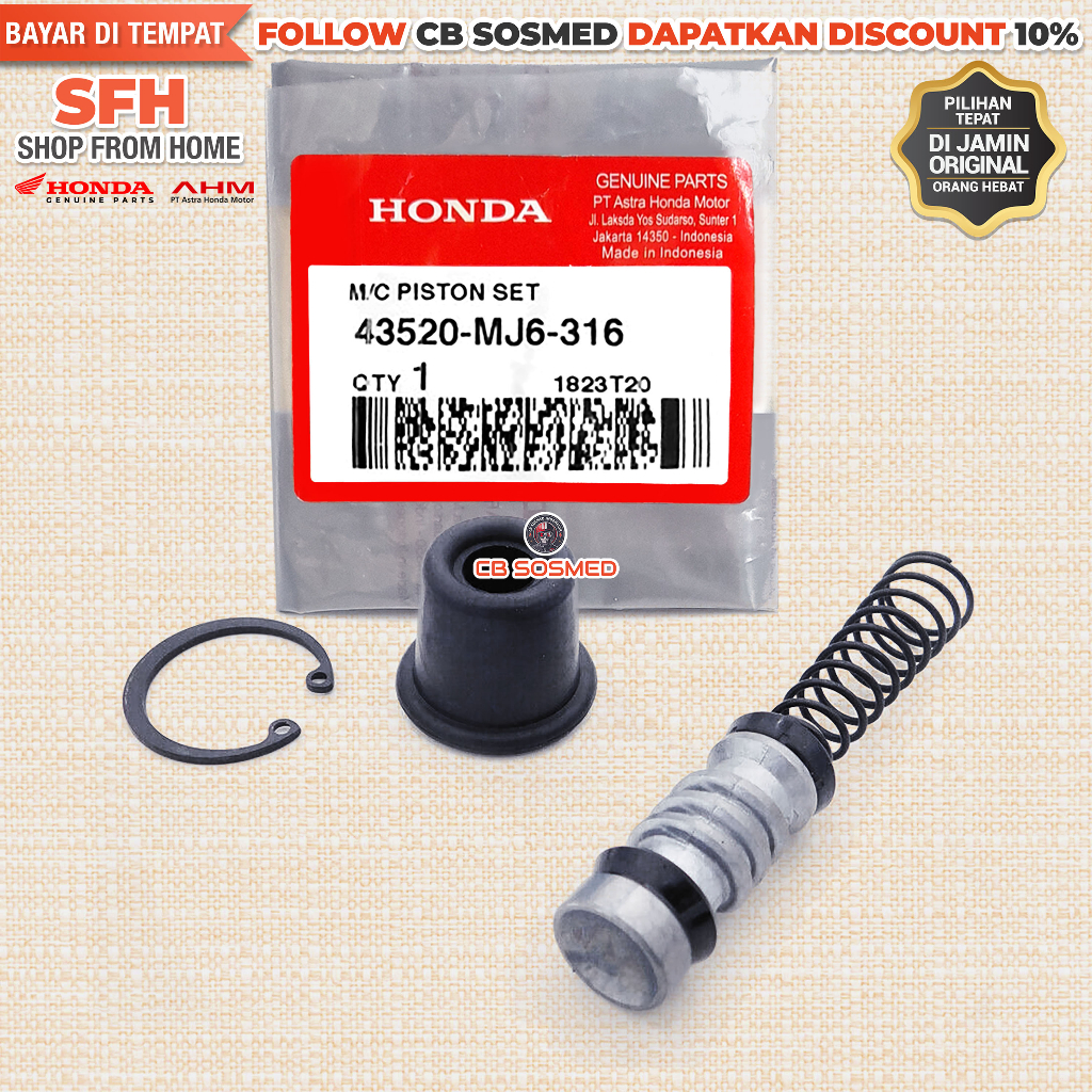 Seal Kit Master Rem Belakang Supra X 125 Sil Master Rem Belakang Supra 125  Original Honda HGP AHM 4
