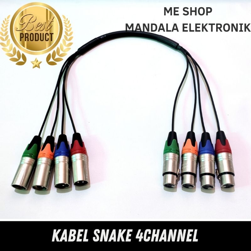 kabel snake isi 4 chanel komplit jack canon xlr male to xlr female 20 meter