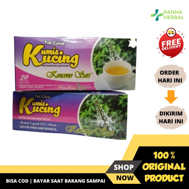 

[LEBIH MURAH] Paket 10 Box Teh Celup Kumis Kucing Kencono Sari Teh Herbal Batu Ginjal