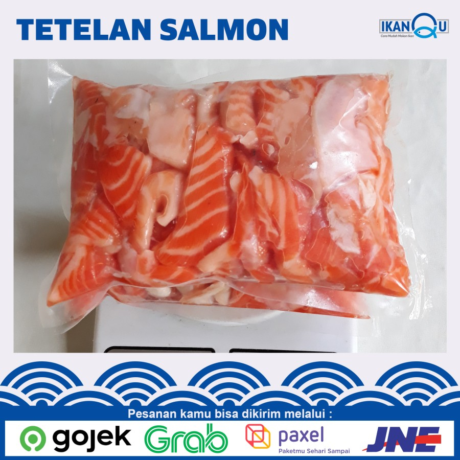 

PROMO Tetelan salmon Tanpa Tulang 1 kg / daging salmon / tetelan salmon