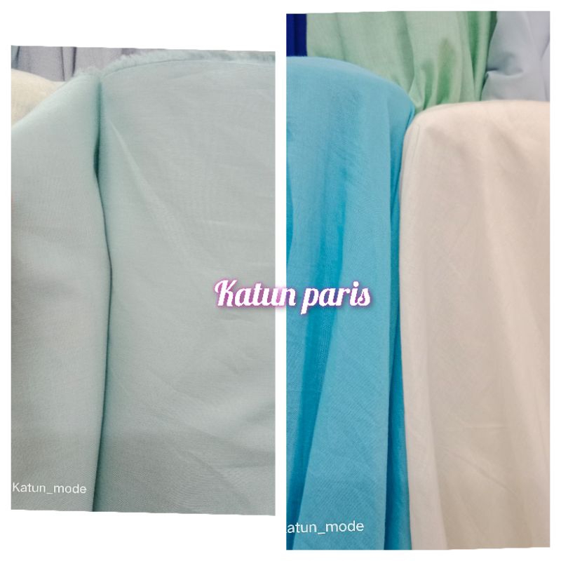 bahan kain katun paris polosan harga untuk (1meter)