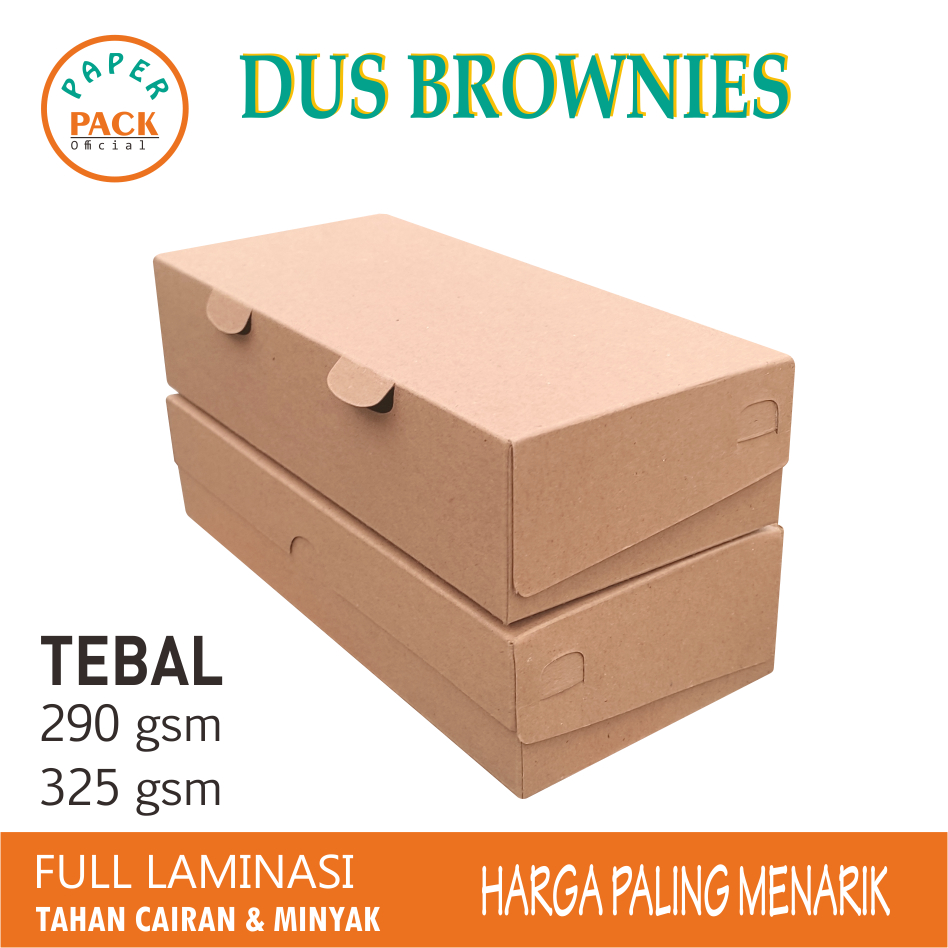 

BOX 20X8 DUS BROWNIES ROTI BOX BOLEN/BOX ROTI/KUE/DUS BROWNIES/PAPER CRAFT BOX