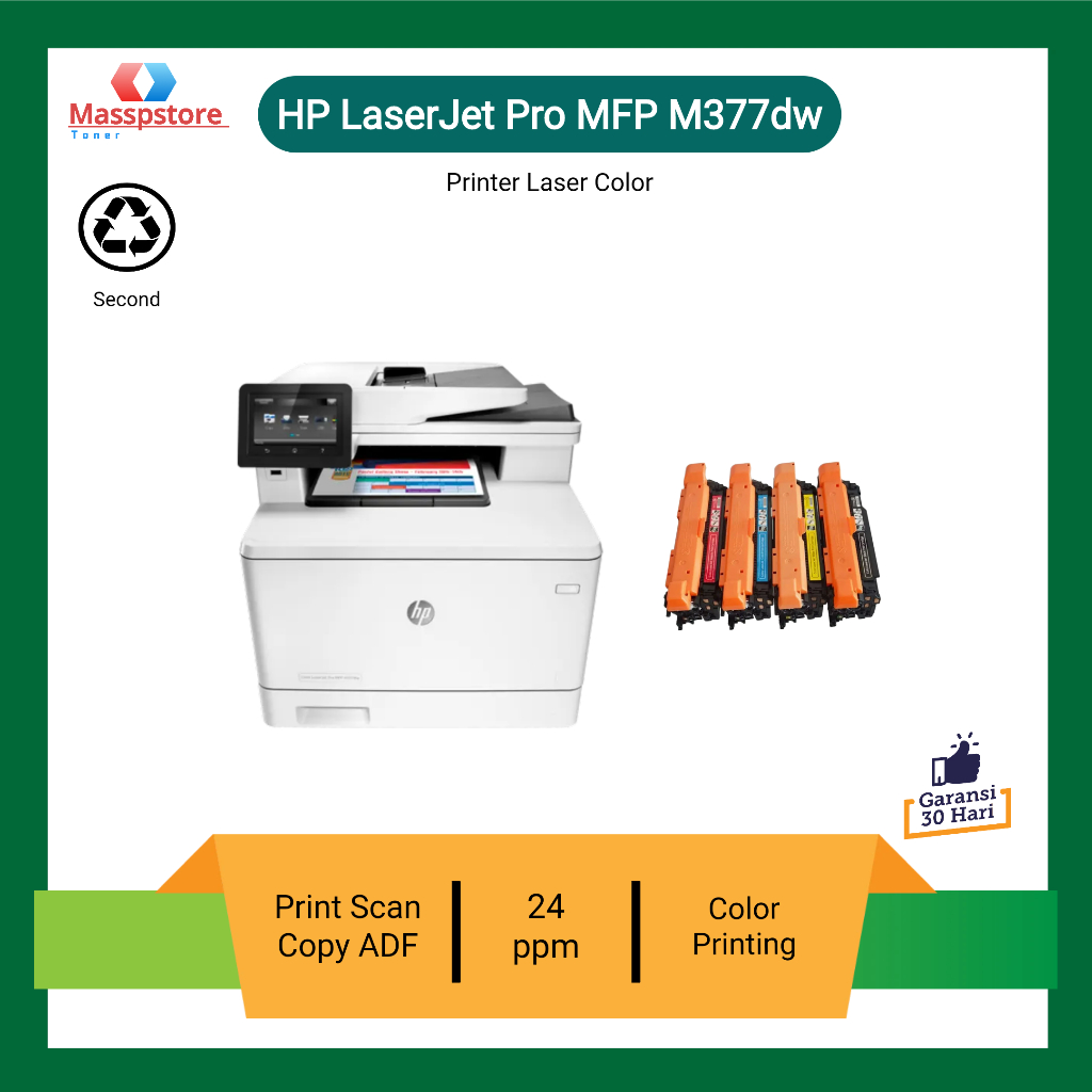 Printer Hp Color LaserJet Pro MFP 377dw scan copy & Adf mesin foto copy