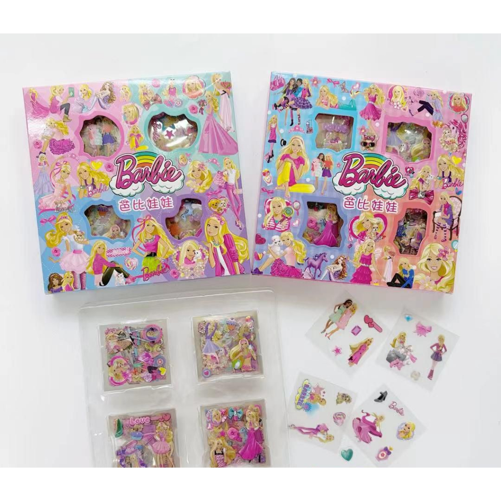 

READY STOK STICKER BARBIE ISI 100 LBR MIX WARNA BIRU HIJAU PINK UNGU STICKER ANAK