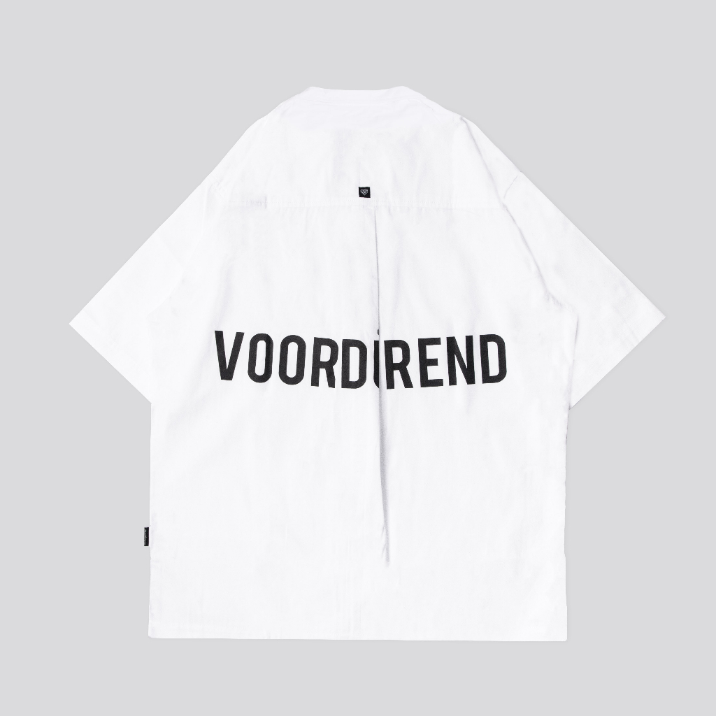 Voordurend – Umlaut Overshirt – White – Oversize Fit – Cotton Poplin – Unisex
