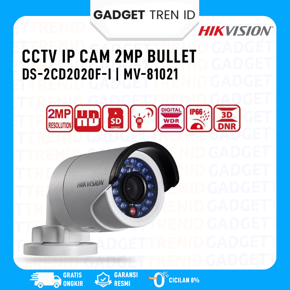 HIKVISION Camera CCTV IR Mini Bullet Camera 2MP DS-2CD2020F-I IP