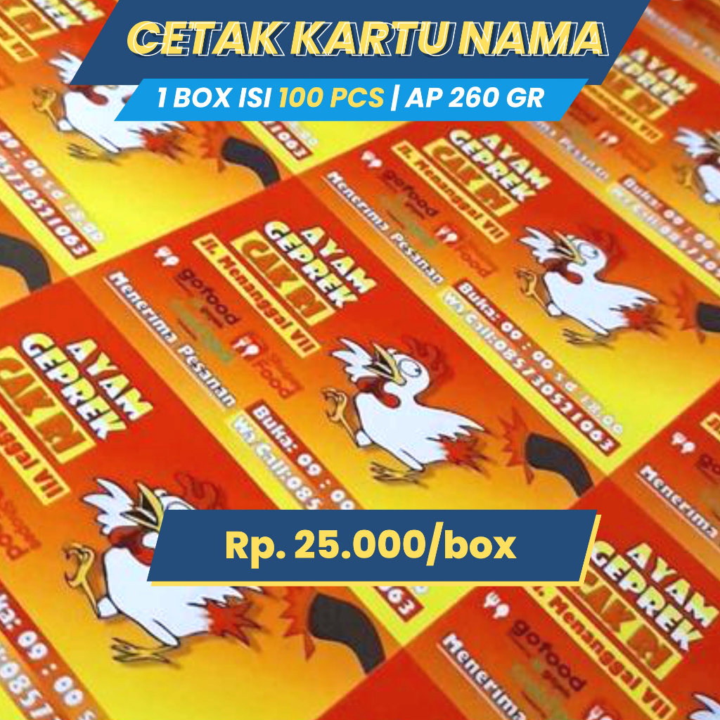 

PROMO!!! Kartu Nama Isi 100 Free Box / Kartu Nama Custom / Bussiness Card / Name Card