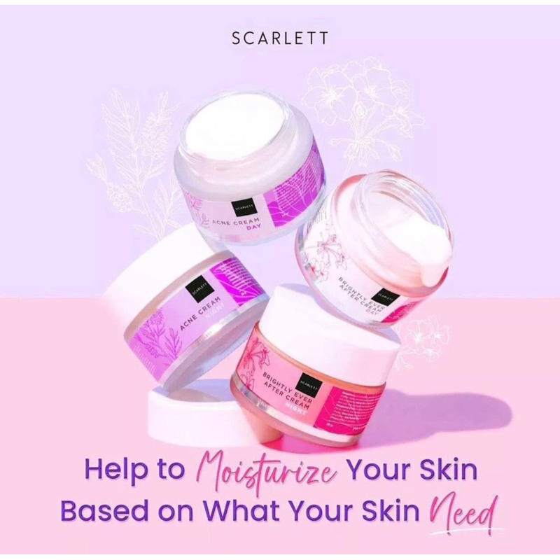 SCARLETT Brightly Day Cream Night Cream Acne Day Cream Night Cream