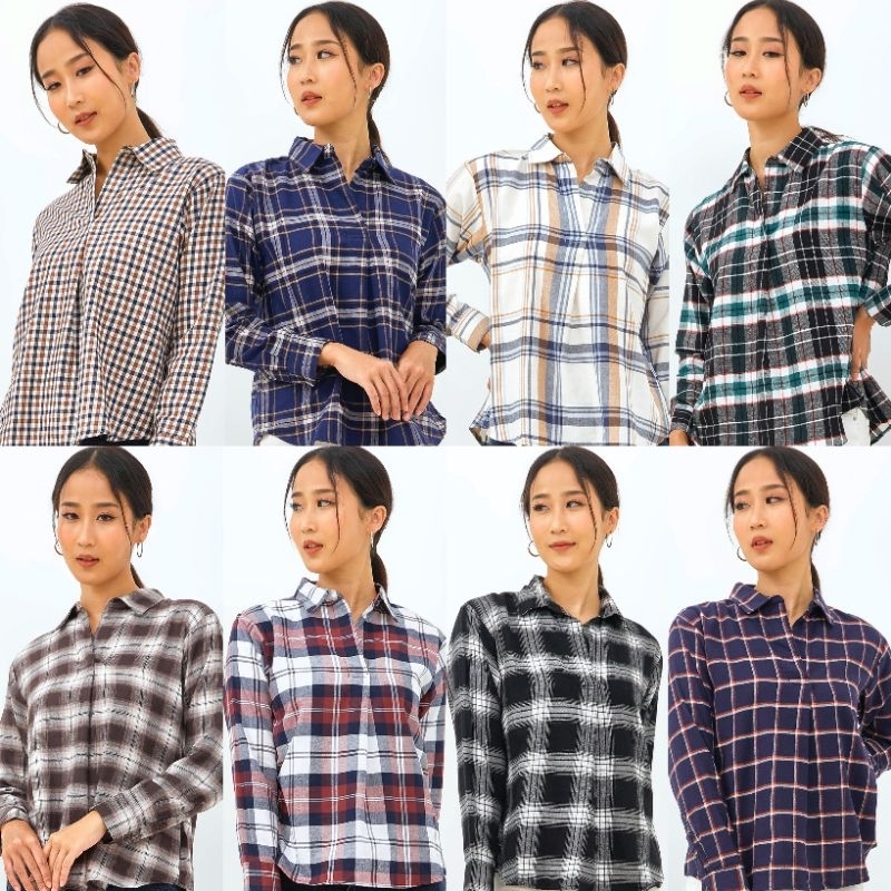 Blouse flannel skipper wanita vol. 8