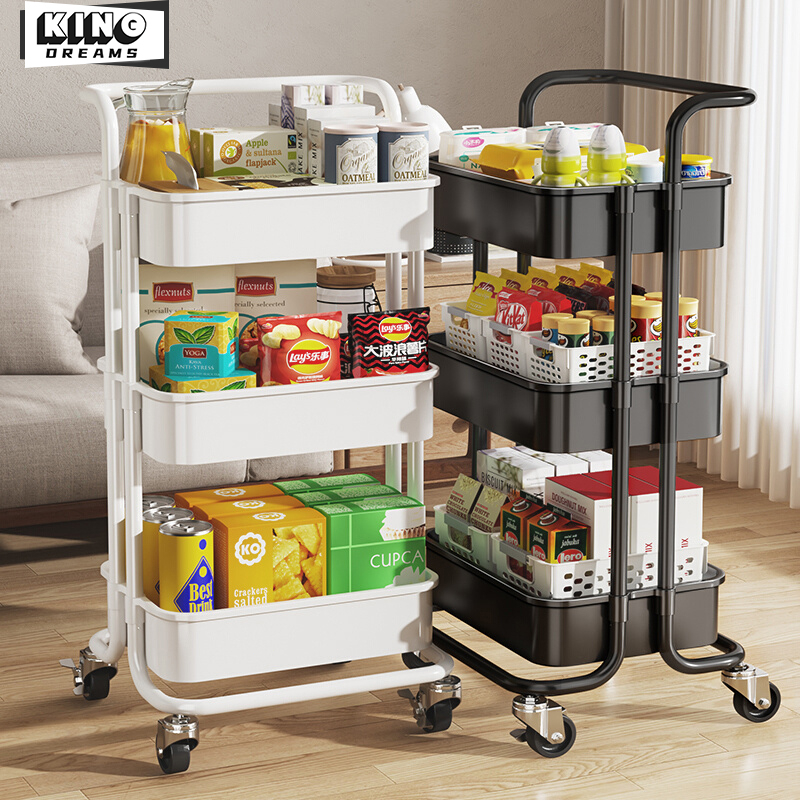 KING Dreams Rak Dapur Serbaguna Multipurpose Kitchen Trolley Rak Troli Rak Kamar Mandi Rak Susun Plastik dengan Roda