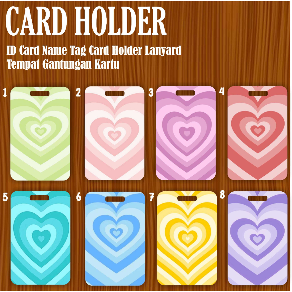 

LANYARD CARD HOLDER Name Tag Motif Love Kartu E-money Brizzi Flazz MRT Kantor Sekolah