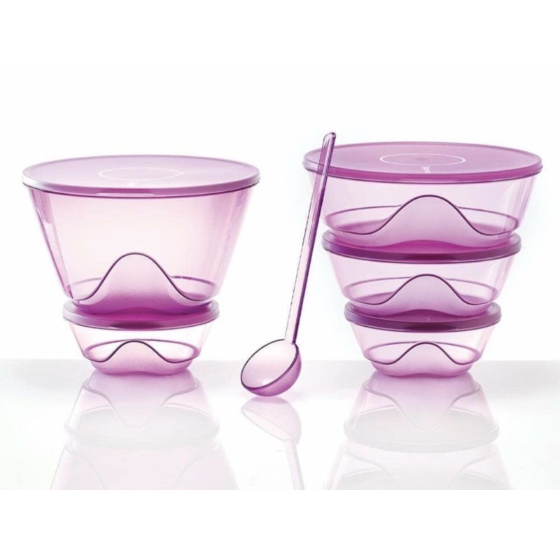 Tupperware Wadah Mangkok 3S Bowl Set Ungu (isi 5)