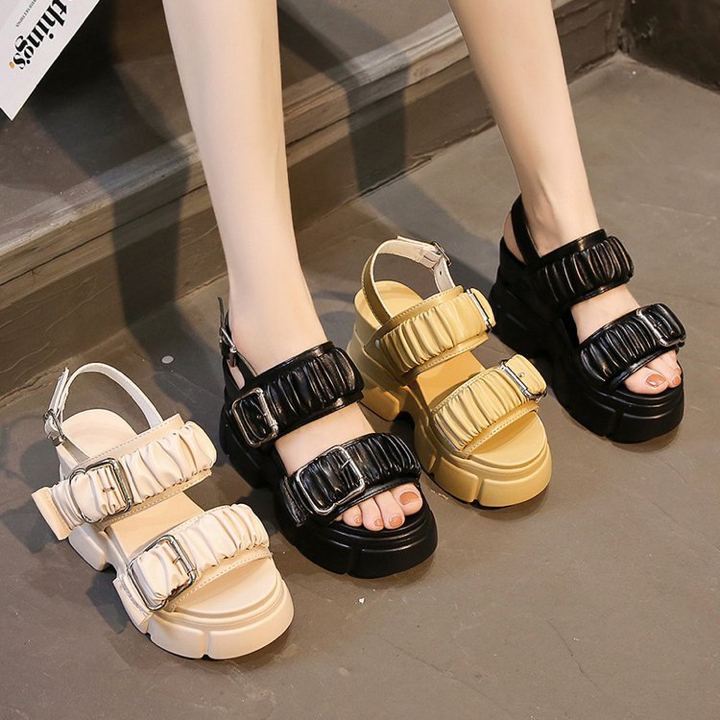 SANDAL WANITA WEDGES HEELS TINGGI IMPORT PREMIUM