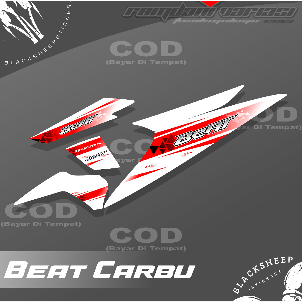 STRIPING BEAT CARBU -STIKER BEAT - STRIPING BEAT KARBU 2008-2010