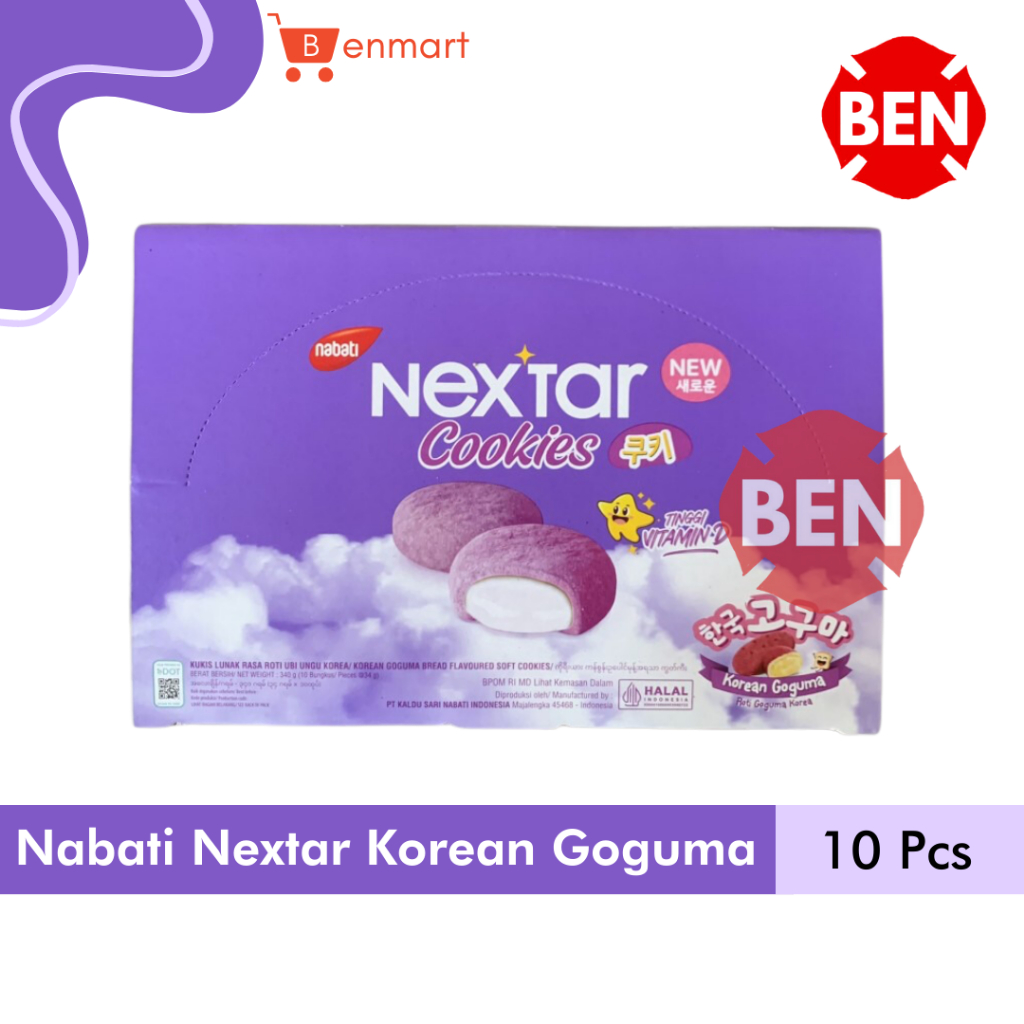 

Nabati Nextar KOREAN GOGUMA 1 Box 10 Pcs Cookies Roti Ubi Ungu Korea