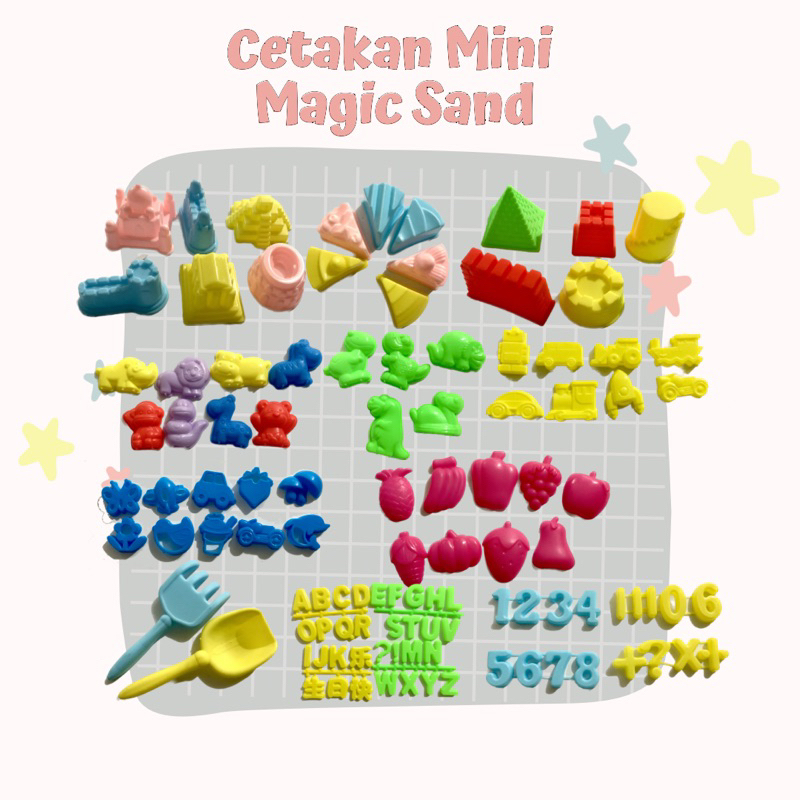 Cetakan Mini mainan pasir / cetakan pasir ajaib / cetakan pasir karakter lucu / mainan edukasi