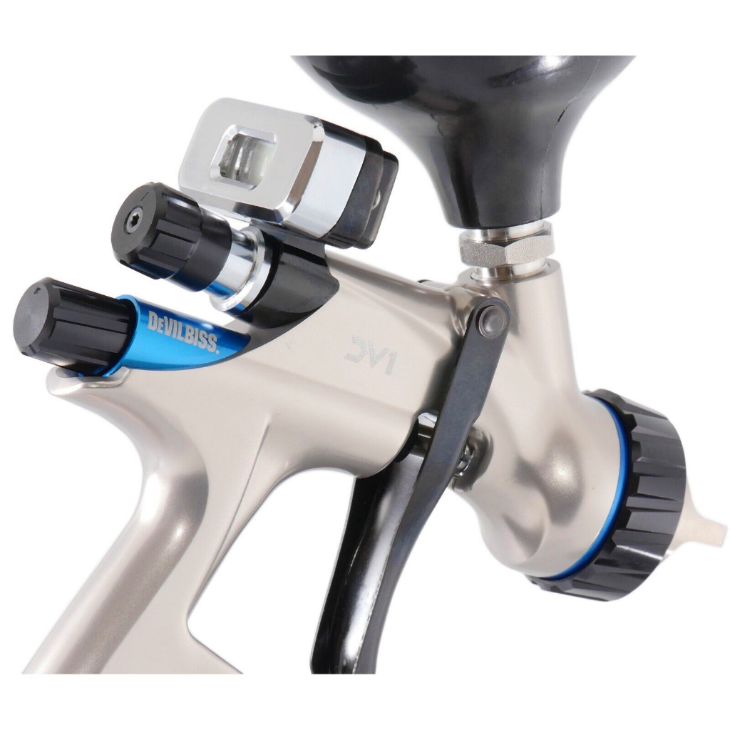 DeVilbiss DV1 1.3mm Silver/Olive Digital Basecoat Spray Gun *600ml Cup Included*