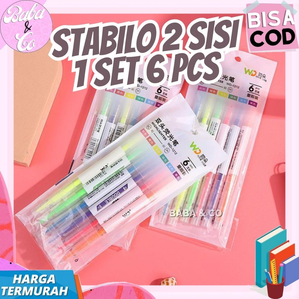 

STABILO MURAH STABILO 2 SISI HIGHLIGHTER UNIK MURAH STABILO GROSIR COD