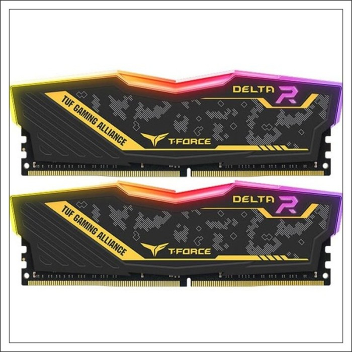 Ram gaming team delta rgb tuf ddr4 32gb 16gbx2 dual channel 2666mhz 1.2v longdimm for pc komputer