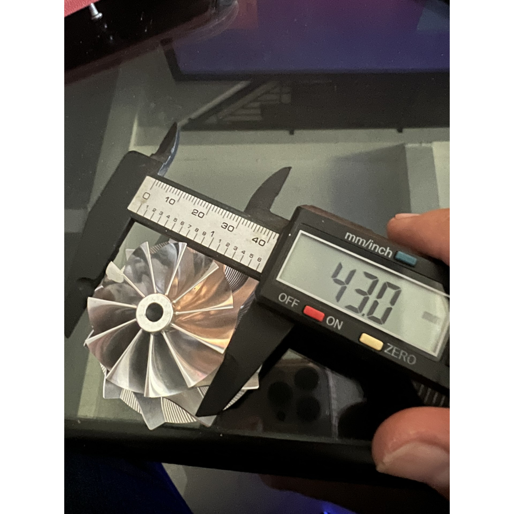 BILLET KIPAS TURBO HYBRID RHF4 UNIVERSAL 43MM UPGRADE 11 BLADE